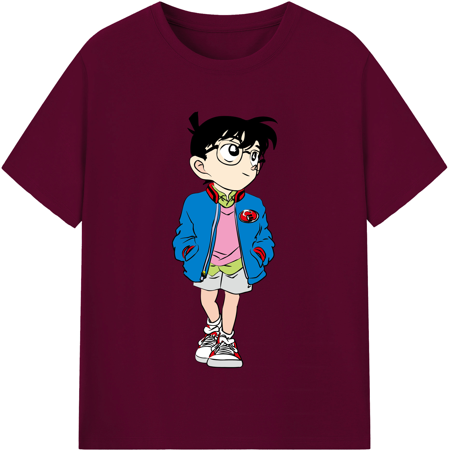 （画像用） 名探偵コナン 江戸川 コナン Detective Conan Conan Edogawa レディースカジュアルプリントTシャツ（綿100％）